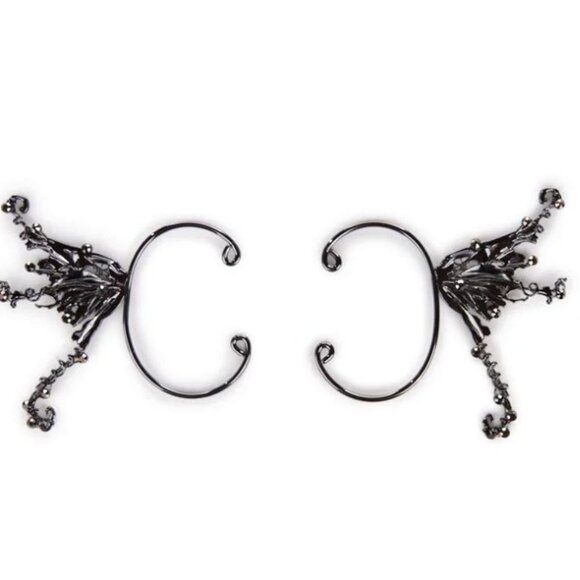 Elvish Wonder Ear Cuffs Set New Silver Black Dolls Kill - Picture 1 of 1